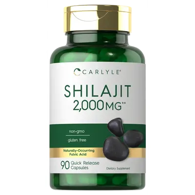 Carlyle Shilajit Capsules | 2000mg | 90 Count | Non-GMO and Gluten Free Supplement