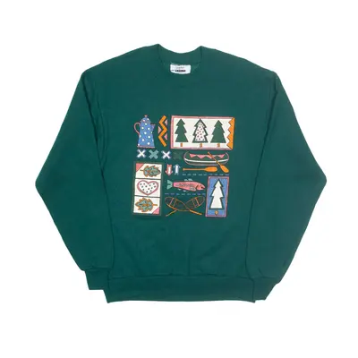 GOPHER Petite Christmas Womens Sweatshirt Green M