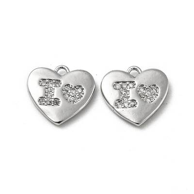 Brass Micro Pave Cubic Zirconia Pendants