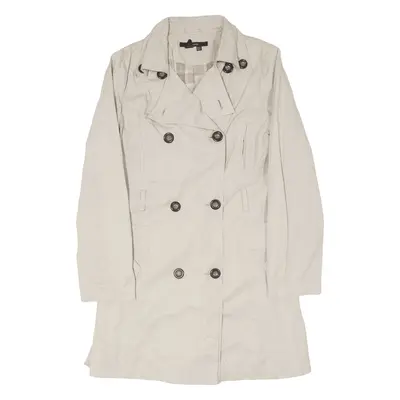 ZARA Basic Overcoat Jacket Cream Womens M