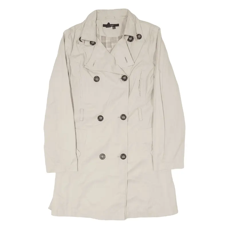 ZARA Basic Overcoat Jacket Cream Womens M