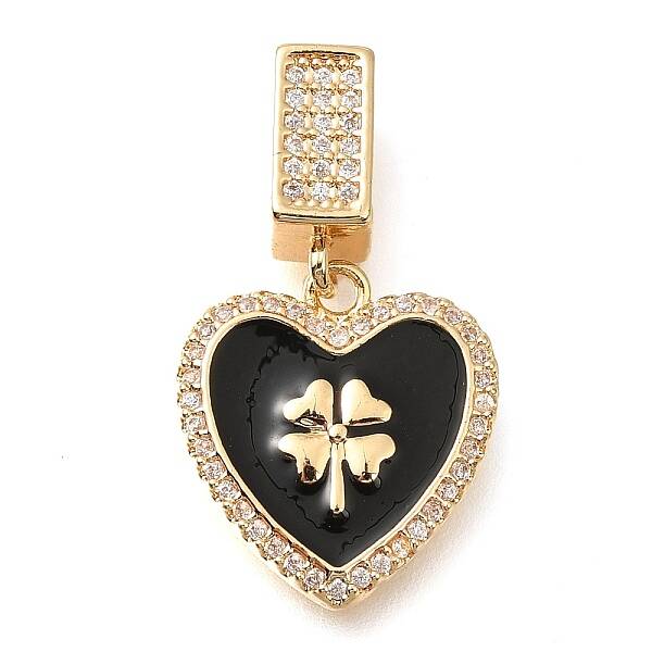 Brass Micro Pave Cubic Zirconia Pendants