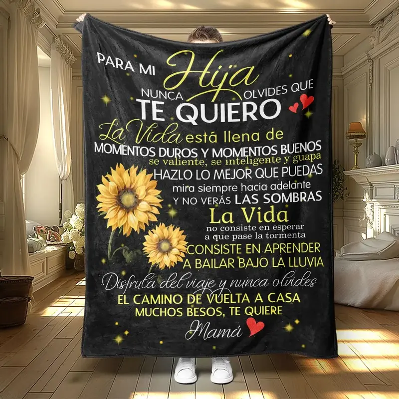 Sunflower Pattern Blanket, 1 Count Soft and Comfortable Air-conditioned Room Decorating Throw Blanket, Warm Nap Blanket for H...