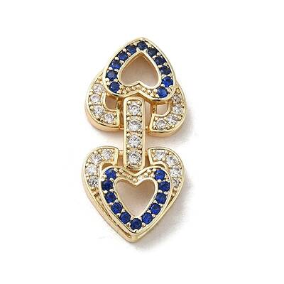 Brass Micro Pave Cubic Zirconia Fold Over Clasps