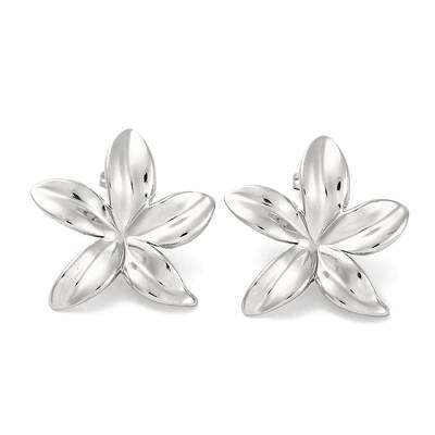 304 Stainless Steel Flower Stud Earrings