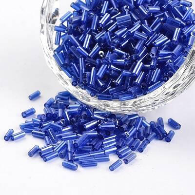 Transparent Colours Pearl Luster Plated Round Hole Glass Bugle Beads