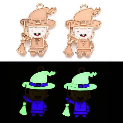 Halloween Theme Rack Plating Luminous Alloy Enamel Pendants