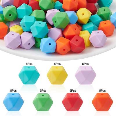 Hexagon Food Grade Eco-Friendly Silicone Focal Beads