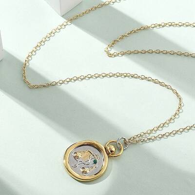 Brass Twelve Constellations Tarot Pendant Necklaces