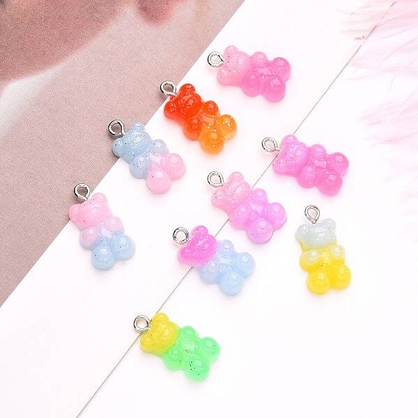 Gradient Color Opaque Resin Pendants