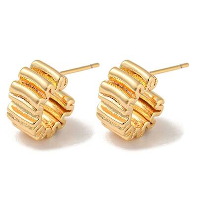 Brass Stud Earrings