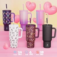 【Shipped from USA】Meoky Reusable Food Grade Stainless Steel Cup for School, Outdoor, Office, Portable Leak-proof Car Ther...