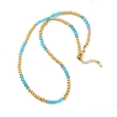 Rack Plating Brass and Glass Bead Necklaces
