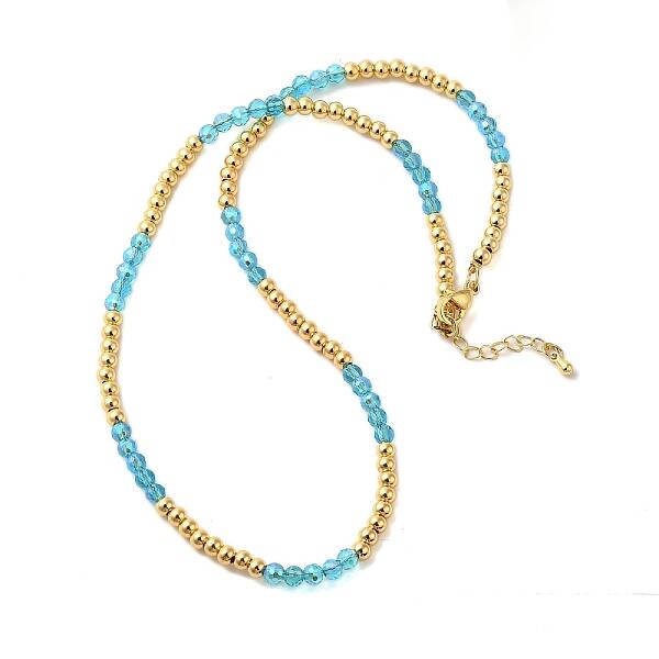 Rack Plating Brass and Glass Bead Necklaces