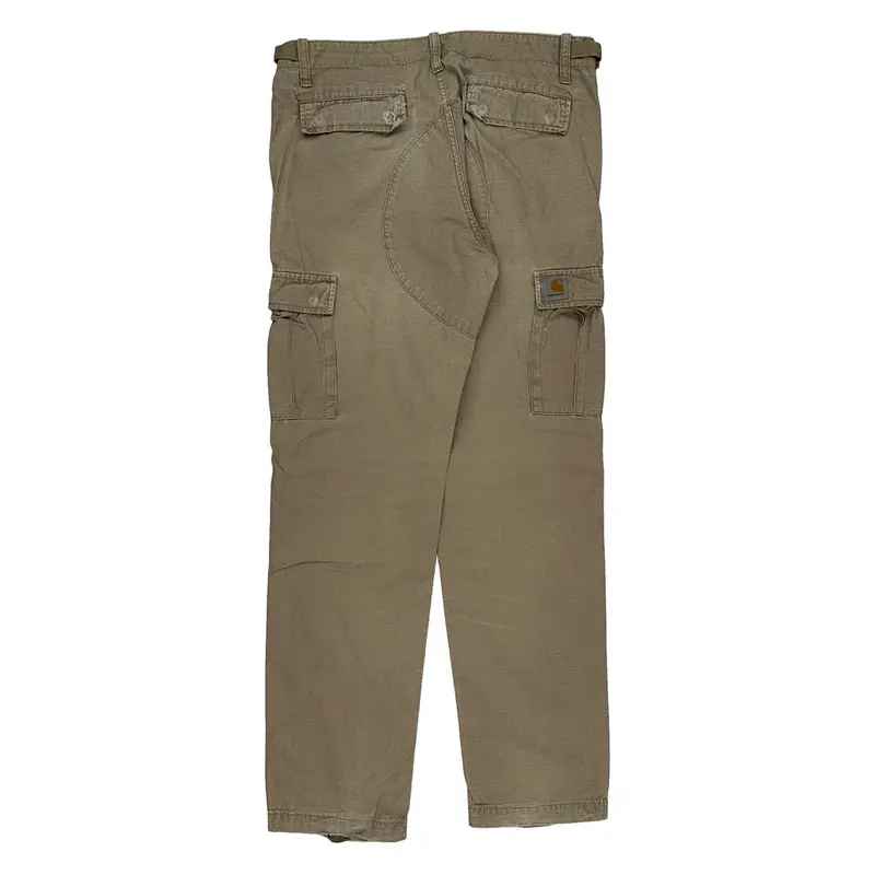 Carhartt Cargo Trousers - 32W 31L Khaki Cotton Blend | Size: 32″ waist