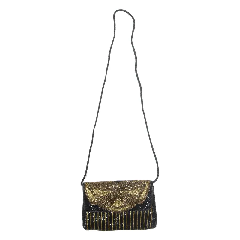 Beaded Womens Shoulder Bag Gold