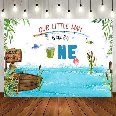 Aperturee Go Fishing 1st Birthday party Photoshoot Backdrops