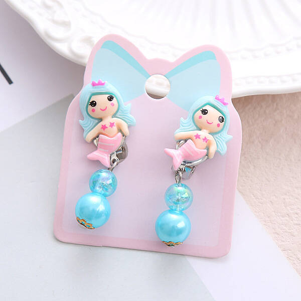 Alloy Plastic Clip-on Earrings for Kid