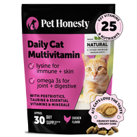 Pet Honesty Dual Texture Multivitamin for Cats (Chicken Flavor) - 3.7 oz, Treat Alternatives - Supports Immune, Heart, Joint,...