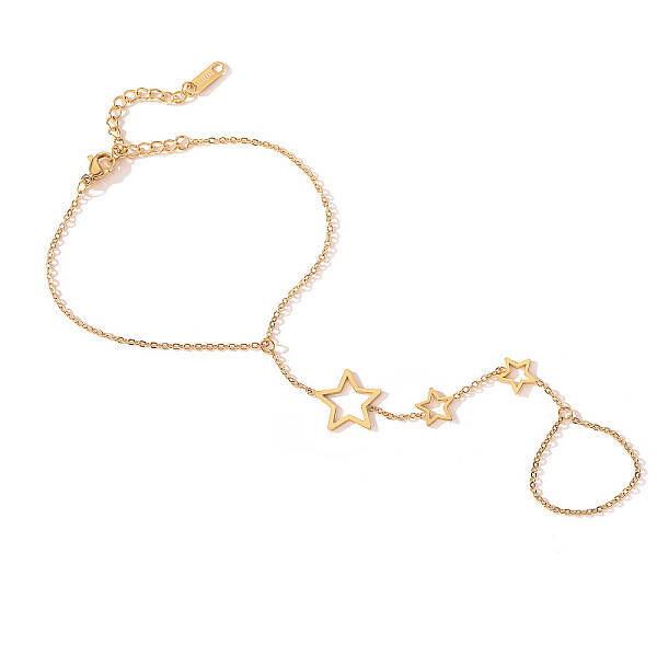 Stainless Steel Cable Chain Ring Bracelets for Women