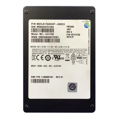 MZ-ILS1T60 Samsung Enterprise PM1635 Series 1.6TB Multi-Level Cell SAS 12Gb/s Mixed-Use 2.5-Inch Solid State Drive