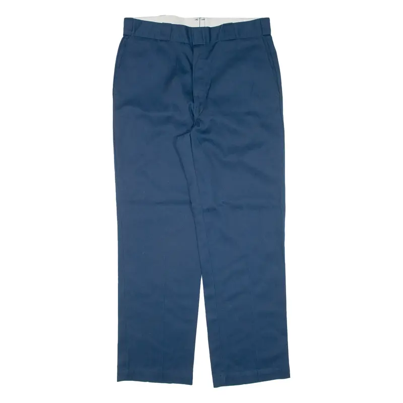 DICKIES Workwear Mens Trousers Blue Regular Straight W36 L31