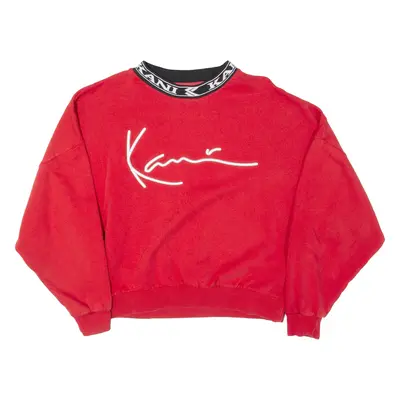 KARL KANI Cropped Womens Sweatshirt Red Crew Neck L