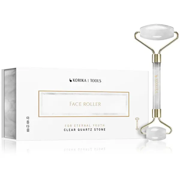 Korika Rullo Per Massaggio Facciale In Quarzo Puro (Face Roller)