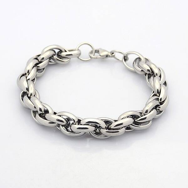 Tarnish Resistant Casual Style 304 Stainless Steel Double Link Chain Bracelets