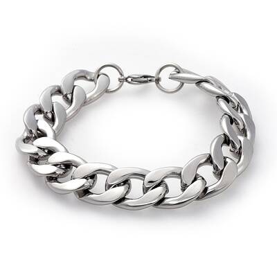 Non-Tarnish Men's 304 Stainless Steel Curb Chain Bracelets