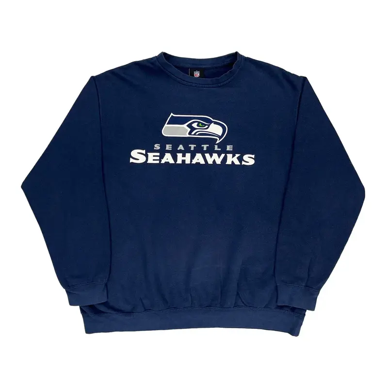 Seattle Seahawks Nfl Nfl Sweatshirt - XL Blue Cotton Blend | Size: x-large