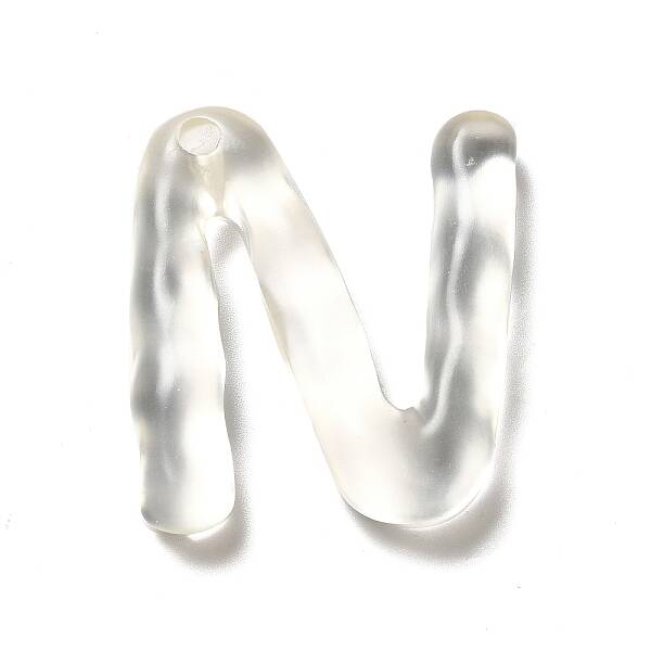 Transparent Resin Alphabet Pendants