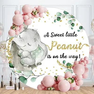 Aperturee Little Sweet Peanut Glitter Baby Shower Backdrop