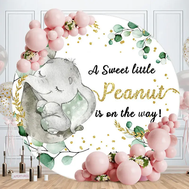 Aperturee Little Sweet Peanut Glitter Baby Shower Backdrop