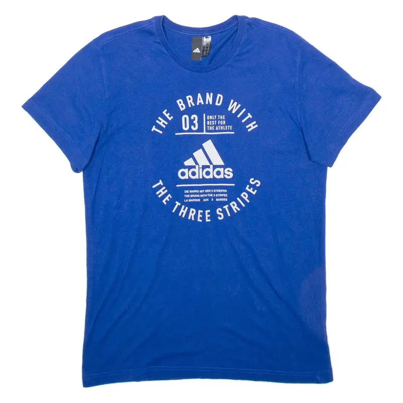 ADIDAS Mens T-Shirt Blue M