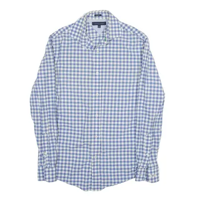 TOMMY HILFIGER Slim Fit Shirt Blue Gingham Long Sleeve Mens M
