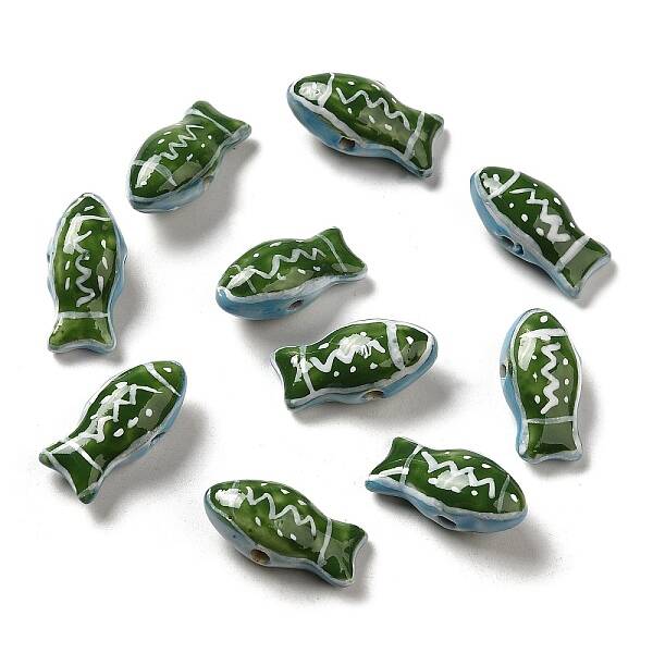 Handmade Printed Porcelain Beads