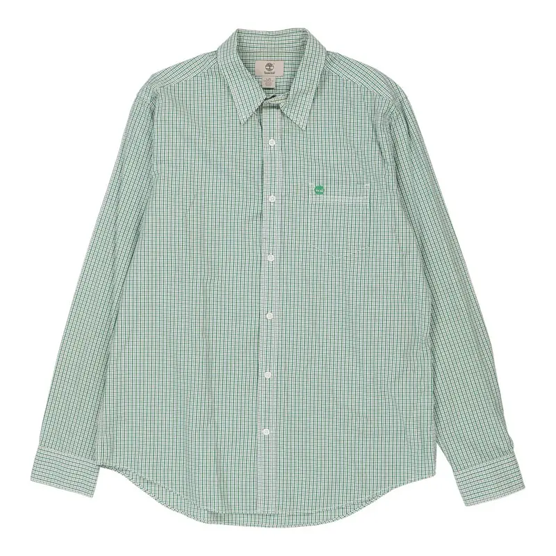 Timberland Checked Shirt - Large Green Cotton