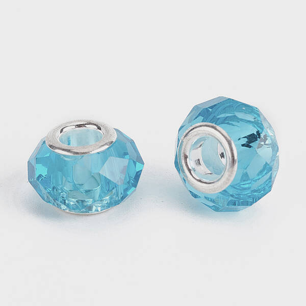 Faceted Glass European Beads