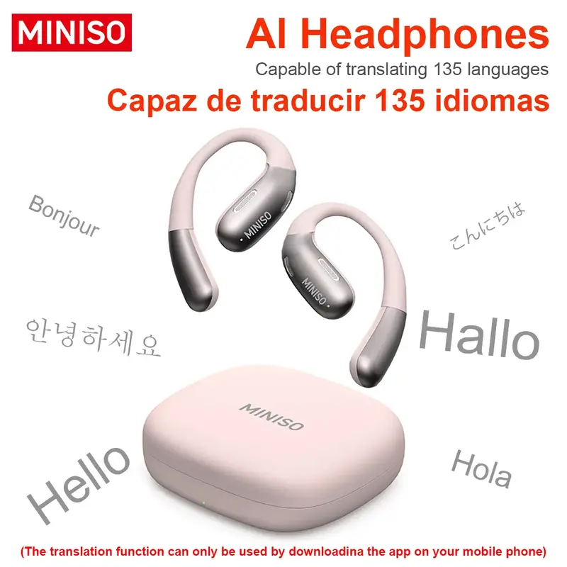 MINISO X28 OWS Translation Open Ear Wireless Bluetooth Earbuds Support 135 Languages Real Time Bluetooth Translation HIFI Sou...
