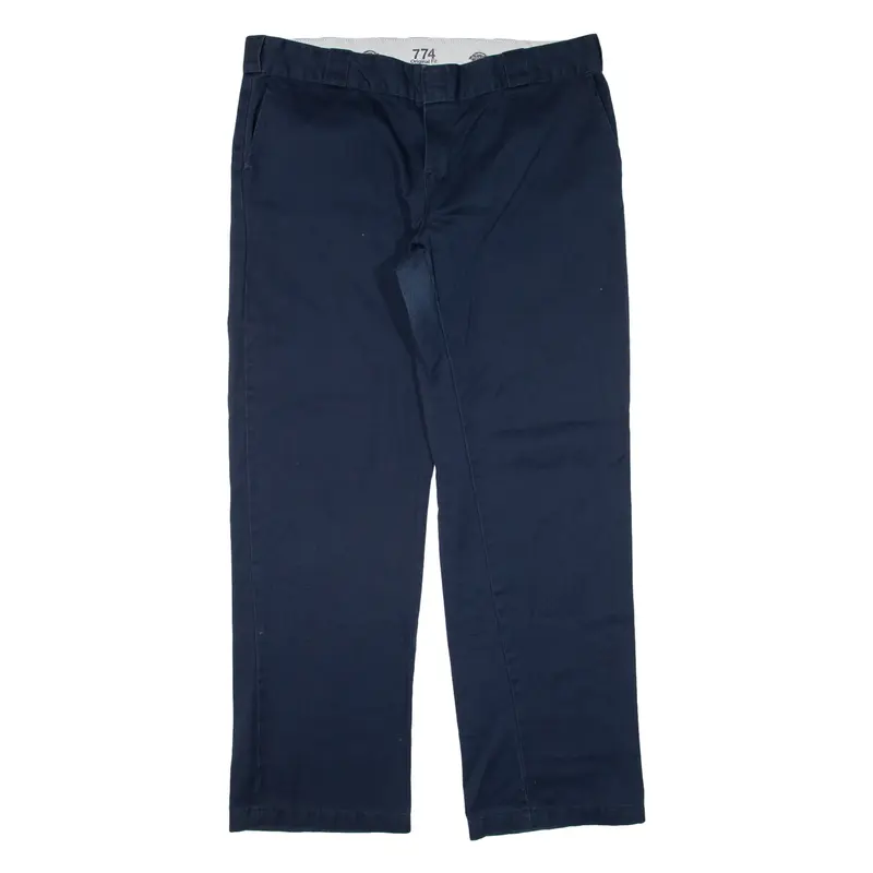 DICKIES 774 Workwear Womens Trousers Blue Regular Straight W36 L30