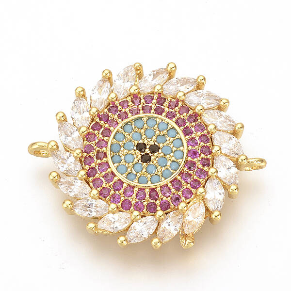 Brass Micro Pave Cubic Zirconia Links
