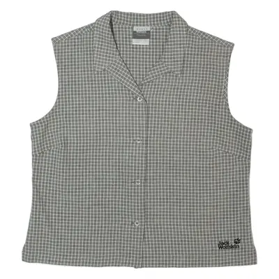 JACK WOLFSKIN Womens Shirt Grey Check Sleeveless L