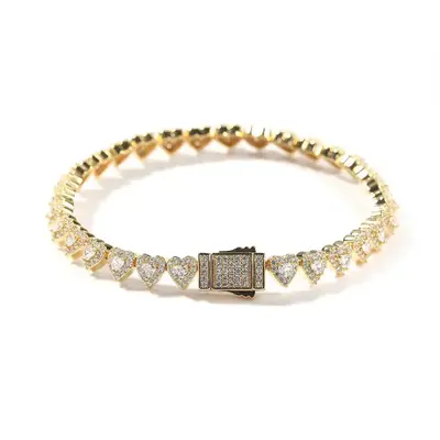 CLUSTERED HEART TENNIS BRACELET