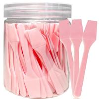 Facial Mask Spatula, 100pcs/set Facial Mask Applicator Brush with Storage Box, Mini Flat-top Spatulas for Face Cream, Cosmeti...