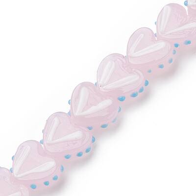 Heart Handmade Lampwork Beads Strands