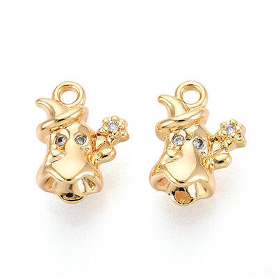 Brass Micro Pave Cubic Zirconia Charms