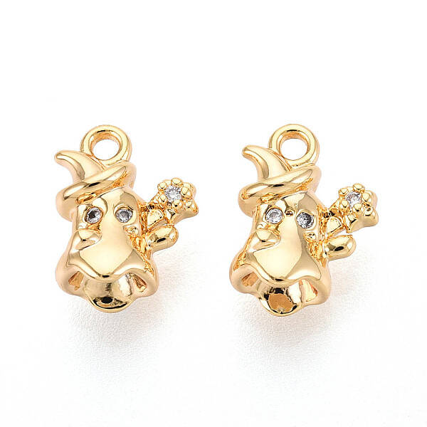 Brass Micro Pave Cubic Zirconia Charms