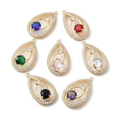 Brass with K9 Glass & Rhinestone Pendants