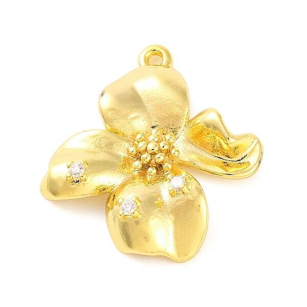 Brass Pave Clear Cubic Zirconia Pendants